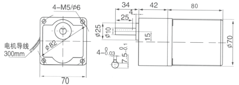 Drawing of 15W Constant Speed Geared Motor