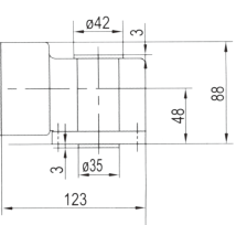 Drawing of 4GN 25W Right Angle Geared Motor with Hollow Output Shaft