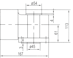 Drawing of 6GU 120W to 300W Right Angle Geared Motor with Hollow Output Shaft