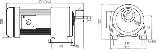 Shaft Size 18mm Medium Gear Motor Horizontal