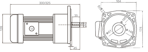 Shaft Size 22mm Medium Gear Motor Vertical