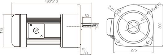 Shaft Size 40mm Medium Gear Motor Vertical with Flange Mounting